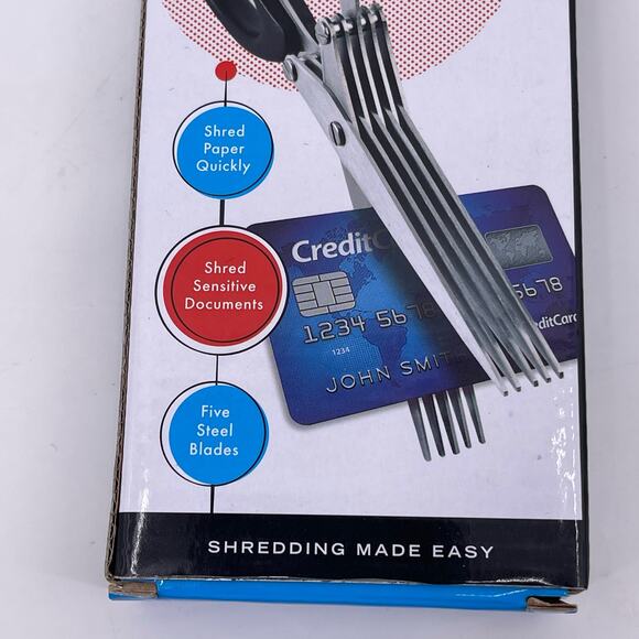 Shredding Scissors with Five Steel Blades Shreds Paper Plastic # 2518131 NEW - Picture 12 of 12